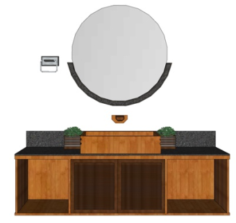 现代浴室洗手台su模型