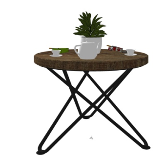 现代圆形餐桌su模型