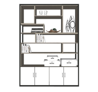 现代实木装饰柜su模型