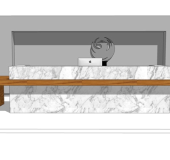 现代简约接待台su模型