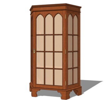 日式实木落地灯su模型