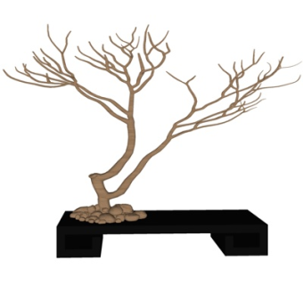 现代枯枝摆件su模型