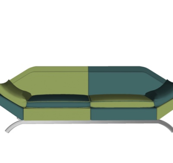 现代布艺双人沙发su模型