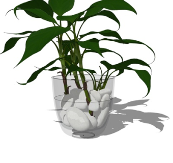 现代花瓶花卉su模型