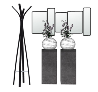 现代花瓶花卉su模型