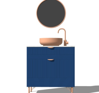 现代轻奢洗手台su模型