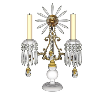 欧式金属烛台灯su模型