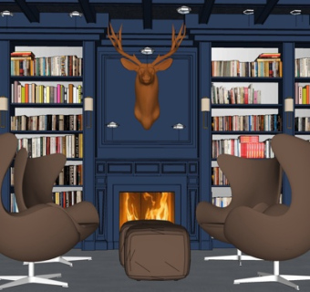 北欧轻奢客厅su模型