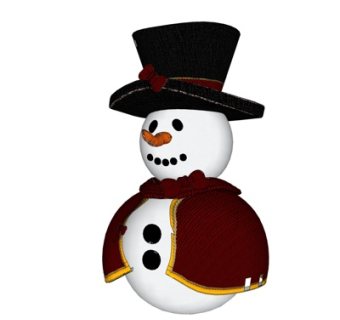 现代雪人玩具su模型