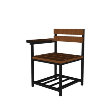 现代实木休闲椅su模型