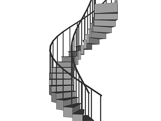 现代<em>旋转</em>楼梯su模型