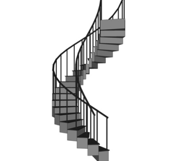 现代旋转楼梯su模型