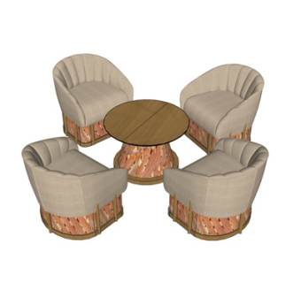 现代休闲桌椅su模型