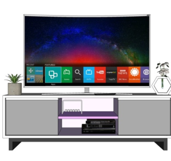 现代实木电视柜su模型