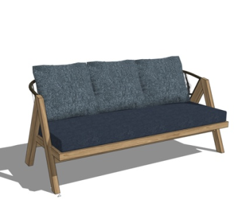 现代布艺户外椅su模型