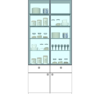 现代玻璃餐边柜su模型