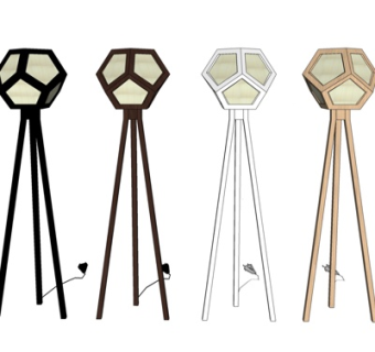 北欧实木落地灯su模型