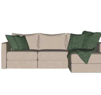 现代布艺多人沙发su模型