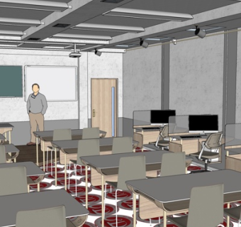 现代学校教室su模型