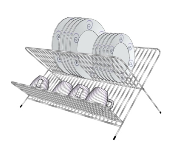 现代金属碗架su模型