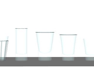 现代玻璃<em>水杯</em>su模型