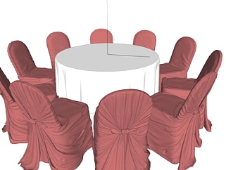 现代宴会餐桌椅su模型