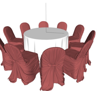 现代宴会餐桌椅su模型