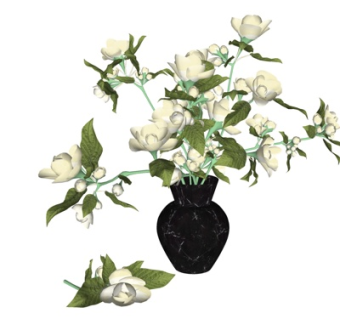 现代花瓶花卉su模型