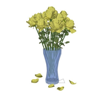 现代花瓶花卉su模型