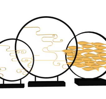 现代金属装饰摆件su模型