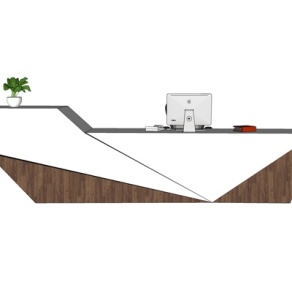现代接待台su模型