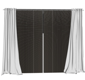 现代布艺窗帘su模型