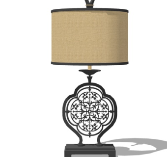 新中式台灯su模型