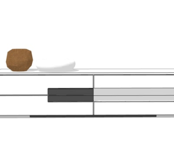 现代实木电视柜su模型