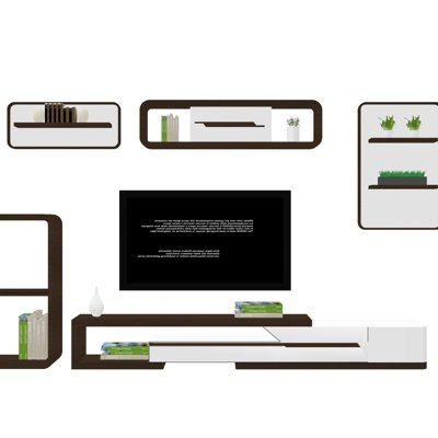现代实木电视柜su模型