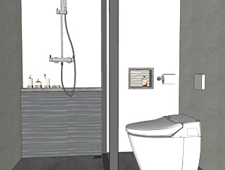 现代简约浴室su模型