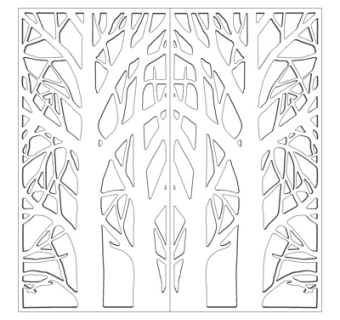 现代镂空屏风隔断su模型