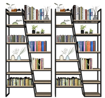 现代实木装饰架su模型