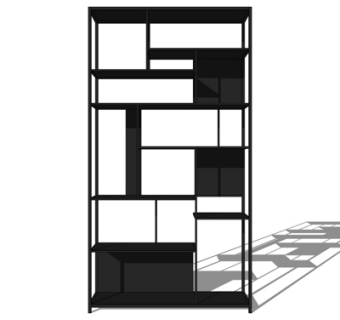 现代实木装饰架su模型