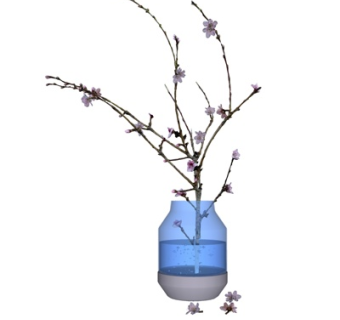 现代花瓶花卉su模型
