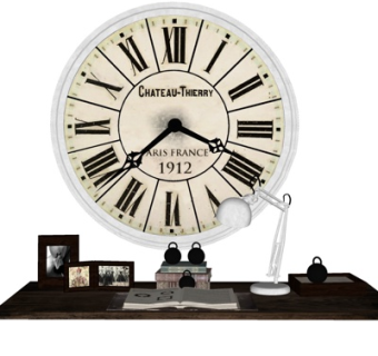 工业风挂钟su模型