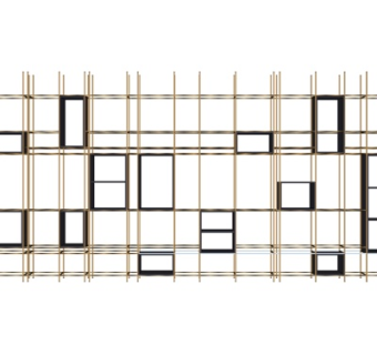 现代金属装饰架子su模型