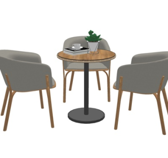 现代休闲桌椅su模型