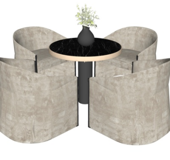 现代轻奢休闲桌椅su模型