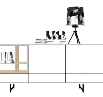 现代实木边柜su模型