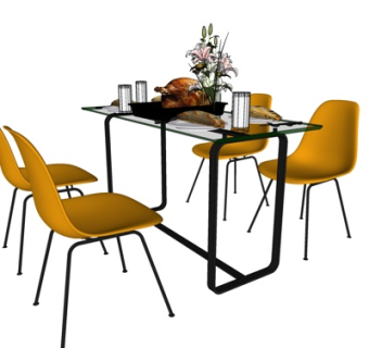 现代餐桌椅su模型