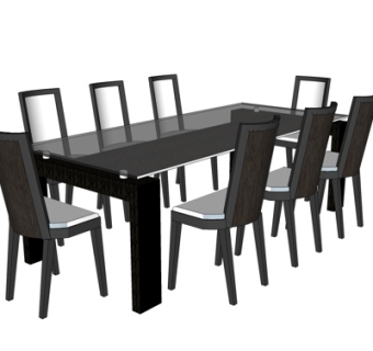 现代餐桌椅su模型