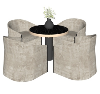 现代轻奢休闲桌椅su模型