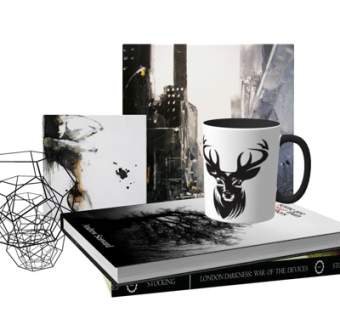 北欧书籍装饰画杯子摆件su模型