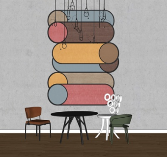 现代实木休闲桌椅su模型